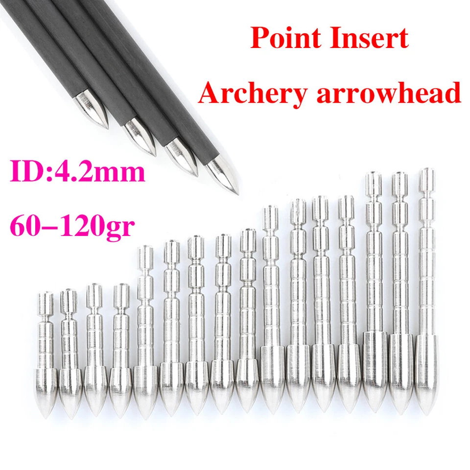 ID4.2mm Archery Arrowheads 60-120gr DIY Point Insert Shooting Hunting Target - Image 1 of 4