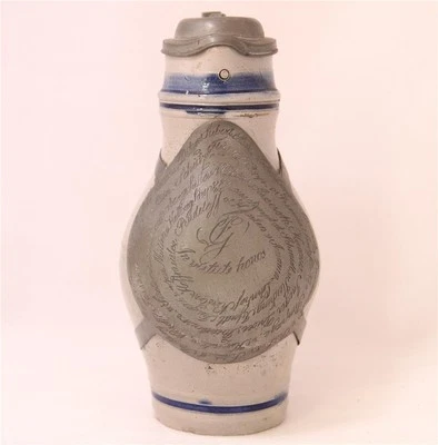 Antigua cerveza alemana Stein Studentica Zirkel Corps Cisaria c.1860s Foto 1 de 4