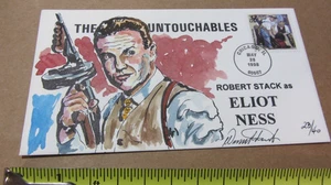 Robert Stack Eliot Ness Untouchables Envelope Art by Wild Horse Cachets vintage - Picture 1 of 3