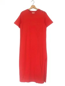 Bright Coral EMY Short Sleeves Midi Dress  SEZANE - Size M - Picture 1 of 2