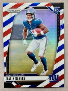 2024 Panini Prizm - Red White & Blue Prizm Rookies Malik Nabers (RC) #370 - Picture 1 of 2
