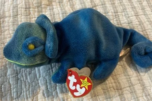 Ty Original Beanie Babies Rainbow The Chameleon 1997 pellets de PVC con etiquetas (9") - Imagen 1 de 3