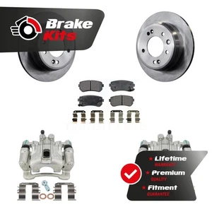 Rear Disc Brake Caliper Rotor & Ceramic Pad Kit For 2010-2015 Hyundai Tucson FWD - Picture 1 of 1