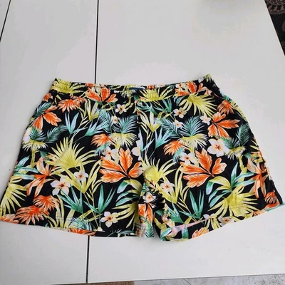 Шорты с тропическим принтом Carribean Joe комфортные эластичные гавайские черные желтые XL - Изображение 1 из 4