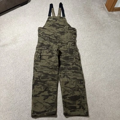 Columbia Gallatin Range Monarch Pass Wool Blend Outfitter Camo Bibs Medium - Image 1 of 4