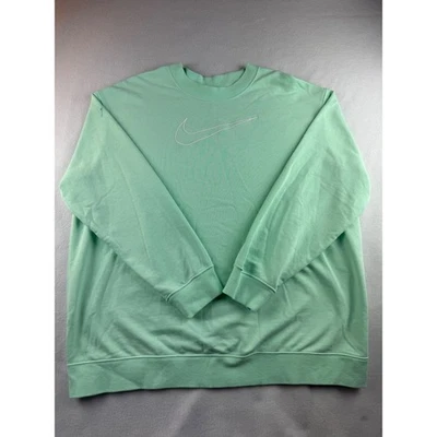 Nike Sportswear Sweatshirt Mint Green Embroidered Swoosh Crewneck Women Plus - Image 1 of 4