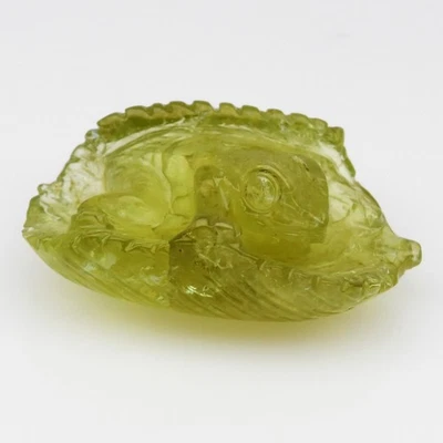 💎 Rana de 20,41 quilates tallada en una hoja natural amarillento verde grosular granate gema Foto 1 de 4