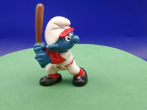 Baseball Schlumpf Batter Schlumpf #20129 beige Schläger Vintage Schlümpfe Figur 1980 Peyo - Bild 1 von 3