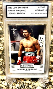 MANNY PACQUIAO 2022 LEAF EXCLUSIVE Legends GRADED GEM-MT 10 #EE-07. COA! - Picture 1 of 3
