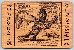 Carte postale - BD vintage cowboy rodéo dessin animé JR Williams OUT OUR WAY - Photo 1 sur 2