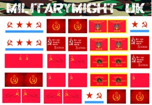 1 /16 - 1/18 SCALE 120mm VEHICLE / TANK PENNANTS FOR WW2 SOVIET  STAFF CAR - Picture 1 of 1