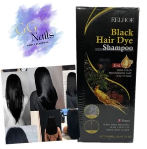 BLACK Hair👩🏻🦱Dye Shampoo 3 in 1 Instant Herbal Ingredients - Picture 1 of 5