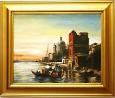 Ölbild Bild Gemälde Ölgemälde Venedig Handarbeit Rahmen Ölbilder Rahmen G02269