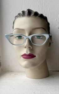 MCM Vintage 60s Metal Cat Eye Frame Powder Blue Aluminum Tura Eyeglass Sunglass - Picture 1 of 23