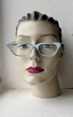 MCM Vintage 60s Metal Cat Eye Frame Powder Blue Aluminum Tura Eyeglass Sunglass - Image 1 of 4
