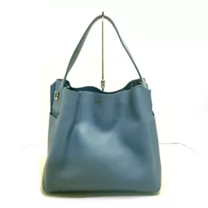 Auth FURLA Capriccio - Light Blue Leather Handbag - Picture 1 of 9
