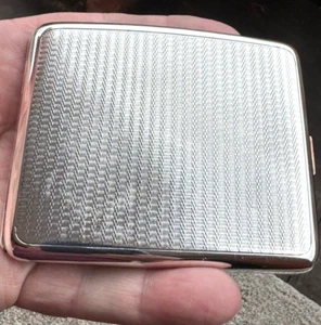 Engine Turned Art Deco Cigarette Case - Sampson Mordan & Co - London - 1919 - Bild 1 von 24