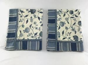 2 fundas de almohada a rayas azul floral y de madera manchada Waverly Williamsburg Nassau 26X32" - Imagen 1 de 15