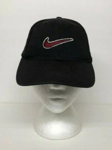Vintage 90s Nike Kids Hat Cap Snapback Black Embroidered Swoosh One Size - Picture 1 of 10