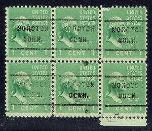 1938 1c WASHINGTON w/ PRECANCEL f/NOROTON CT (804-717) Nicev multiple HIGH CV!