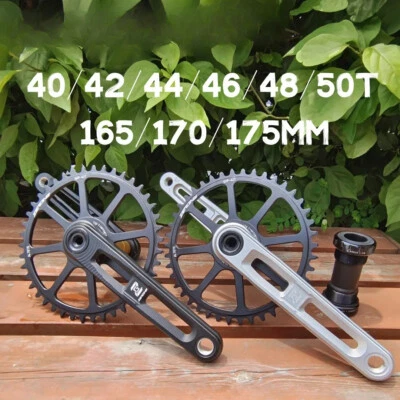 Juego de bielas plegables para bicicleta de carretera Gravel 165/170/175 mm plato individual 40/42/44/46/48T Foto 1 de 4