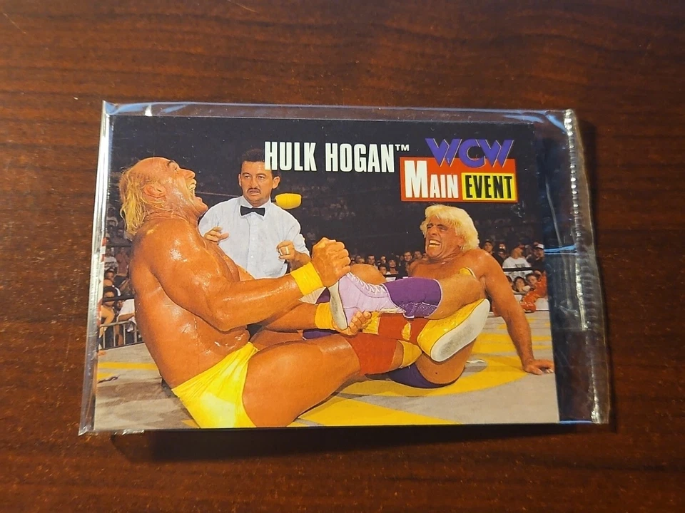 1995 CARDZ WCW Main Event Promos Hulk Hogan Ric Flair #2 Unopened pack sealed  - Image 1 of 2