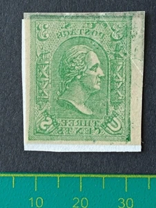 USA Briefmarke, Lowenberg Aufsatz postfrisch, Sc #79, G. Washington 3c, OG - Bild 1 von 3