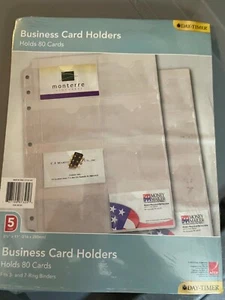 Day-Timer® Business Card Holders Hold 80 Cards Looseleaf Planners, 8 1/2 x 11” - Picture 1 of 1