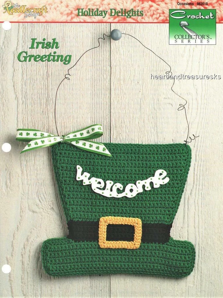 Irish Greeting Crochet Pattern Page ~  Needlecraft Shop Series - Image 1 of 1