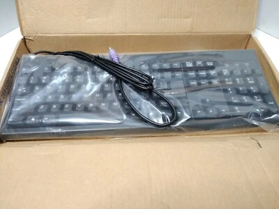 Vintage Chicony Black PS/2 Keyboard English KB-2961 - Image 1 of 3