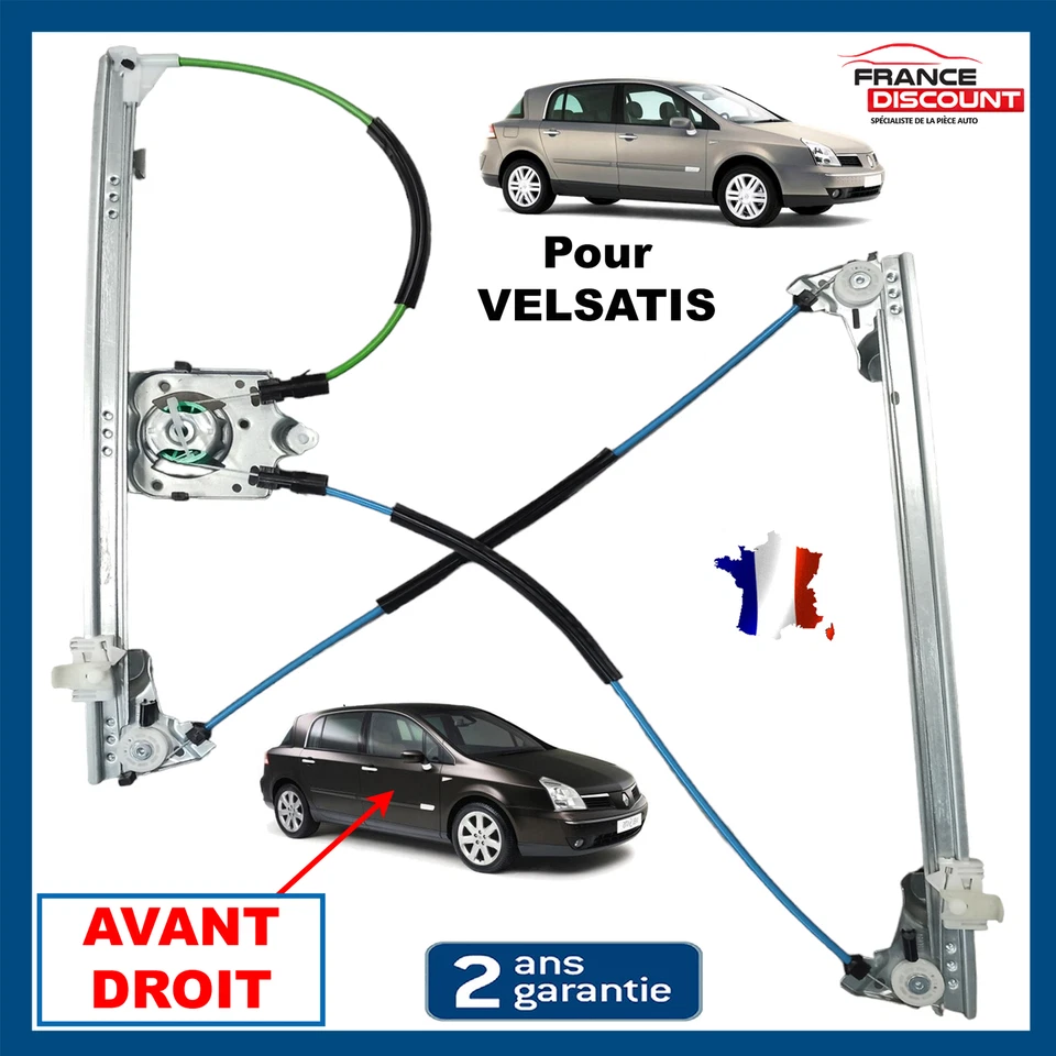 Mécanisme de Leve Vitre Avant Droit pour Renault VELSATIS VEL SATIS 8200008326 - Photo 1/4