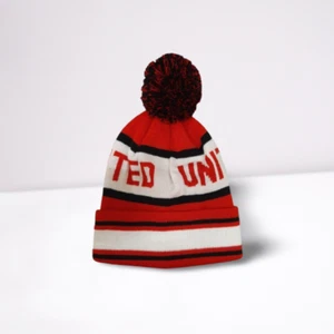Sombrero bobble barra roja y blanca Manchester United bebé/niño pequeño - Imagen 1 de 1