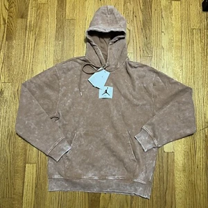 Nike Air Jordan Flight Hoodie Men's Medium Mineral Clay White Statement Fleece - Picture 1 of 9