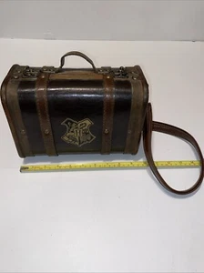 Harry Potter Hogwarts Stationary Leather Wood Luggage Suitcase Mini Trunk SMALL - Picture 1 of 15