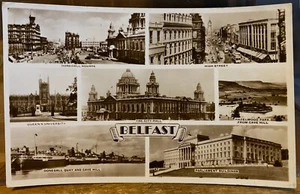Irish RPPC Multiview BELFAST Irlanda del Norte 1958 a Cumberland Reino Unido Foto real - Imagen 1 de 3