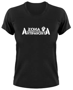 Zona Antifascista Damen T-Shirt Antifaschista Antifa Siempre Gegen Faschismus - Bild 1 von 1