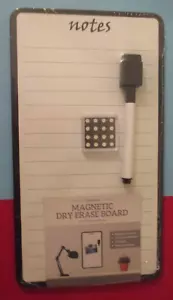 KITCHEN or OFFICE - SMALL Lined MAGNETIC DRY ERASE BOARD w/ 1 Magnet & Erase PEN - Picture 1 of 5