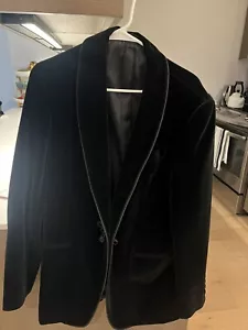 Turnbull & Asset Single Breasted Smoking Jacket Black Velvet 40 R - Picture 1 of 7
