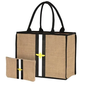 Large Beach Bag Jute Woven Black-White. Pool bag. Straw beach bags for women.... - Picture 1 of 9