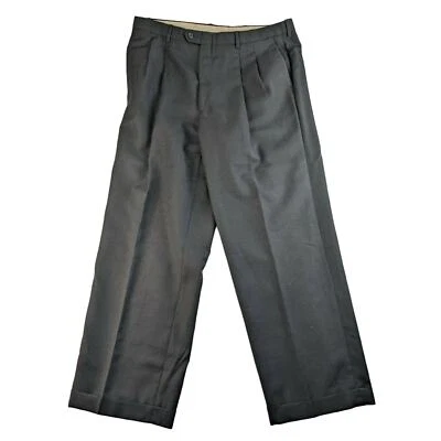 Mens Principe Wool Dress Pants Size 38 Made in Italy Gray Polyester Lined - Imagem 1 de 4