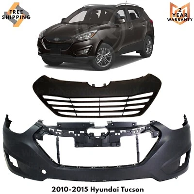 Front Bumper Cover Fascia & Bumper Grille Kit For 2010-2015 Hyundai Tucson Foto 1 de 4