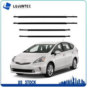 4 Fits 10-15 Toyota Prius Front Rear Weatherstrip Door Window Seal Belt Moulding - Picture 1 of 5