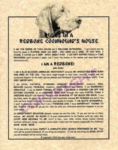 Rules In A Redbone Coonhound's House
