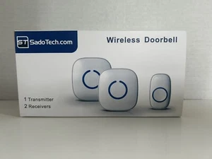Wireless Beige Doorbell System w 2 Receivers 1 Transmitter -New In Box Sado Tech - Picture 1 of 7