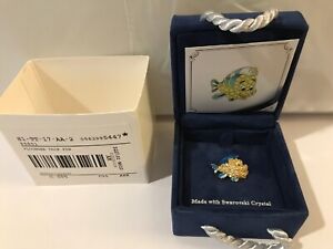 Disney Swarovski Flounder Tack Pin Limited Edition Of 1000 W/Box