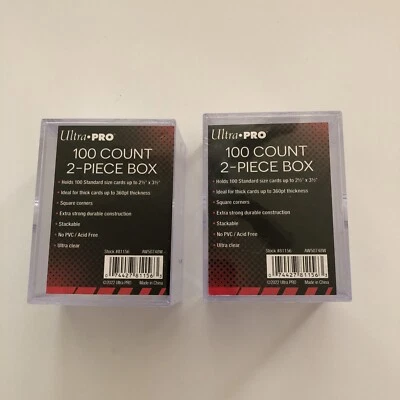 2x Ultra PRO 100 Count Storage Box 2-piece Standard Trading Cards 100ct - Image 1 of 4