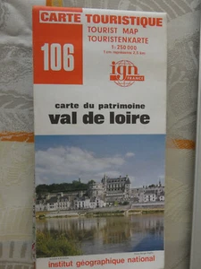 CARTE IGN rouge 106 carte patrimoine val de loire 1/250000 1982 edition 10 - Picture 1 of 1