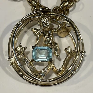 Pulsera vintage enorme gruesa Coro March piedra de nacimiento encanto - Imagen 1 de 6