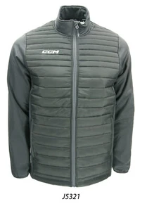 CCM Hockey Team Quilted Jacket Grey Size Senior/Adult-J5321 - Picture 1 of 6
