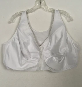 Glamorize Bra Women Size 56 G White Front Close Wireless Unpadded Unlined - Picture 1 of 10